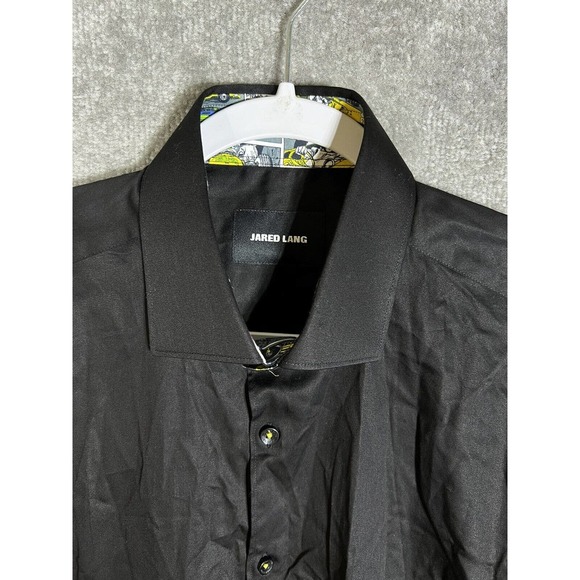 Jared Lang Contrast Cuff Racing Comic Strip Shirt Mens Medium Black Button Up - Picture 5 of 11
